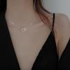 New 925 Silver Heart Necklace Simple Geometric Shape Charm Pendant Choker Birthday Gift Women's Exquisite Jewelry