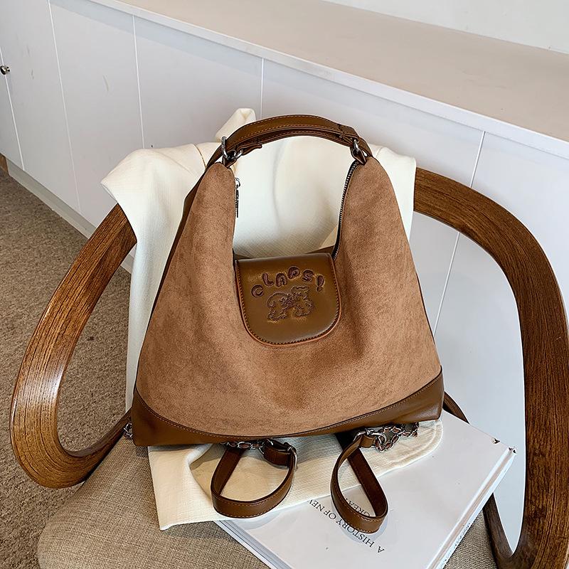 

Винтажная замшевая сумка-тоут через плечо – Универсальная, вместительная сумка на плечо 36*10.5*32 cm коричневый