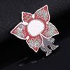 Stranger Things Alphabet Potted Plant Pin With Metallic Finish For Cosplay And Casual Wear