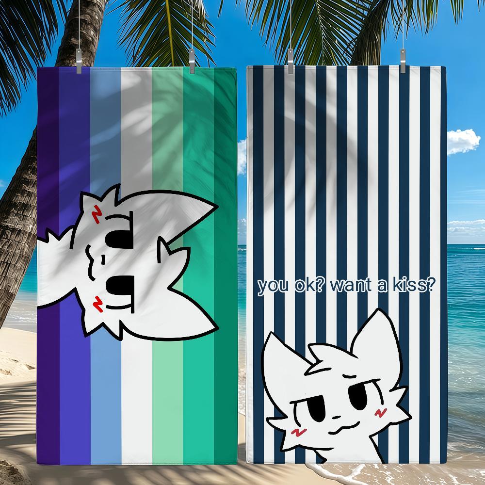 Cartoon Studi01 Boy kisser Cat Towel Quick Drying Beach Towels Are Suitable For Swimming Pools Camping Yoga And The Gym