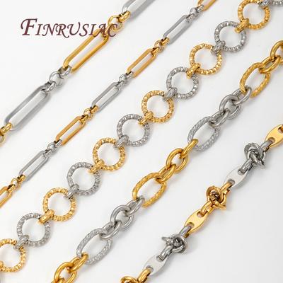 0.5-1 Meter Gold Stainless Steel Chain Chain Multi Styles O Thick Cable Curb Chains For Necklaces Bracelets DIY Jewelry Making