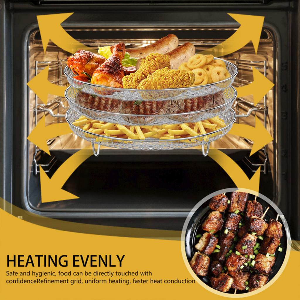 Stainless Steel Air Fryer Rack Oven Baking Dehydrator Rack Cooking Steamer Roasting Racks Air Fryer Accessories Kitchen Tools