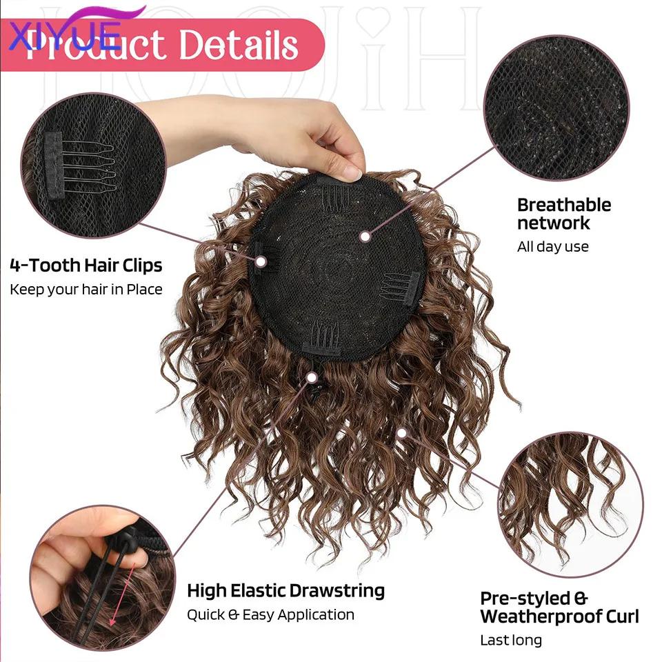 Messy Bun Elastic Drawstring Loose Curly Hair Synthetic Bun Hair Accessories for Women's Short Curly Hair Ponytail