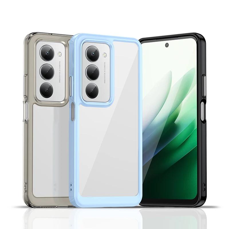 For Redmi 1(171mm) Transparent Hard PC Phone Case For Redmi 1(169.mm) Candy Color Frame TPU Silicone Shockproof Cover Bumper