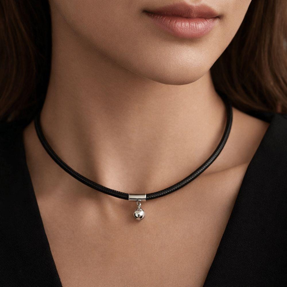 Black Leather Rope Necklace with Clasp DIY Pendant Braided Cord Necklace 45cm Waterproof Cord Chain Line String Men Women