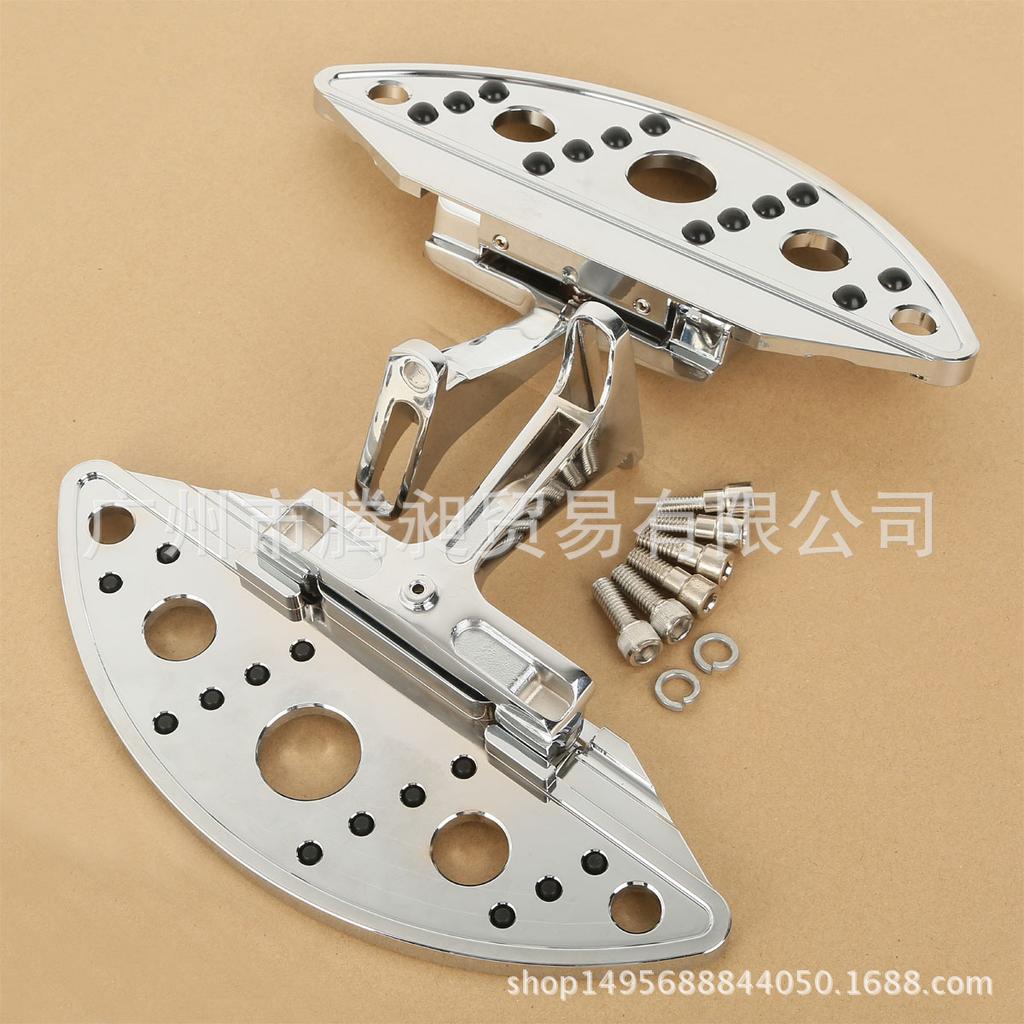 Compatible Harley Davidson Road Glide Touring Rear Footpegs 2013-2017: Modified Chrome