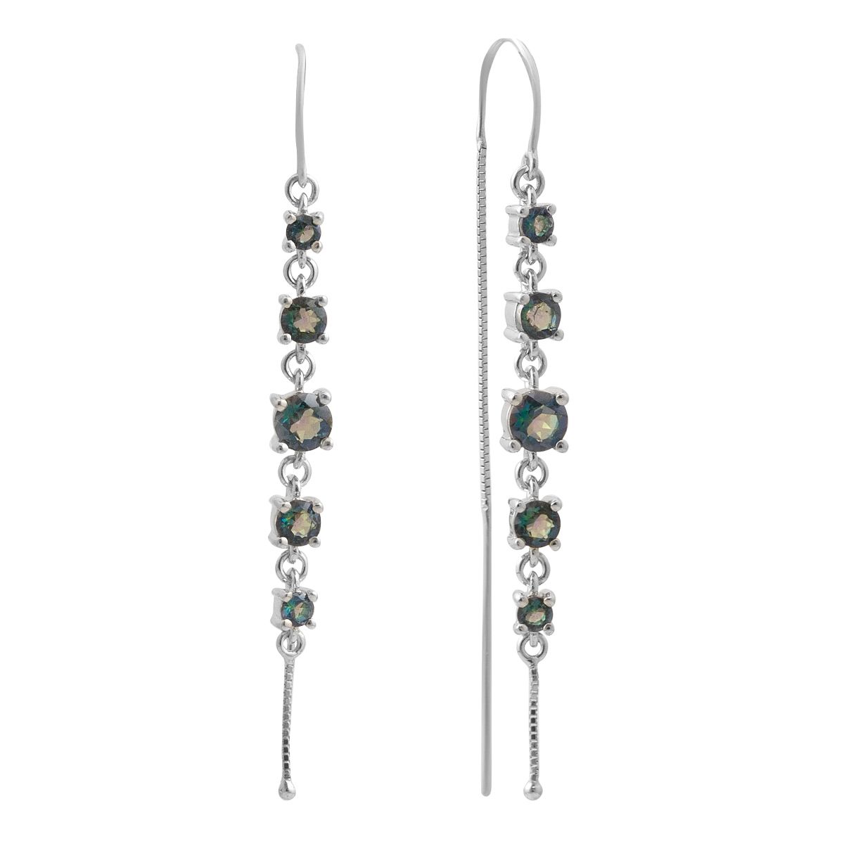 

Silver earrings with mystic topaz 2.28ct (2198314) різнокольорові кольору