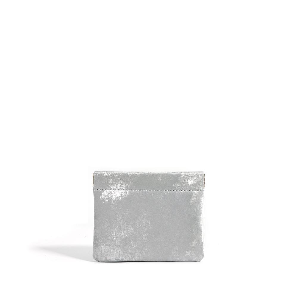 Chinese-style Silk Satin Pickup Bag, Genuine Leather Spring-mouth Coin Purse, Mini Small Bag with Texture