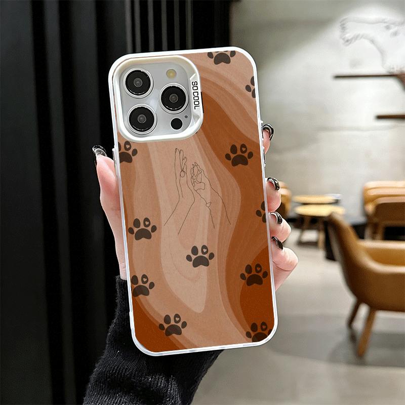 Dog Footprint Paw Cute Pattern Shockproof Phone Case for iPhone 17 Air 16 16E 15 Pro Max 14 Plus 13 Mini 12 Back Cover Anti Fall
