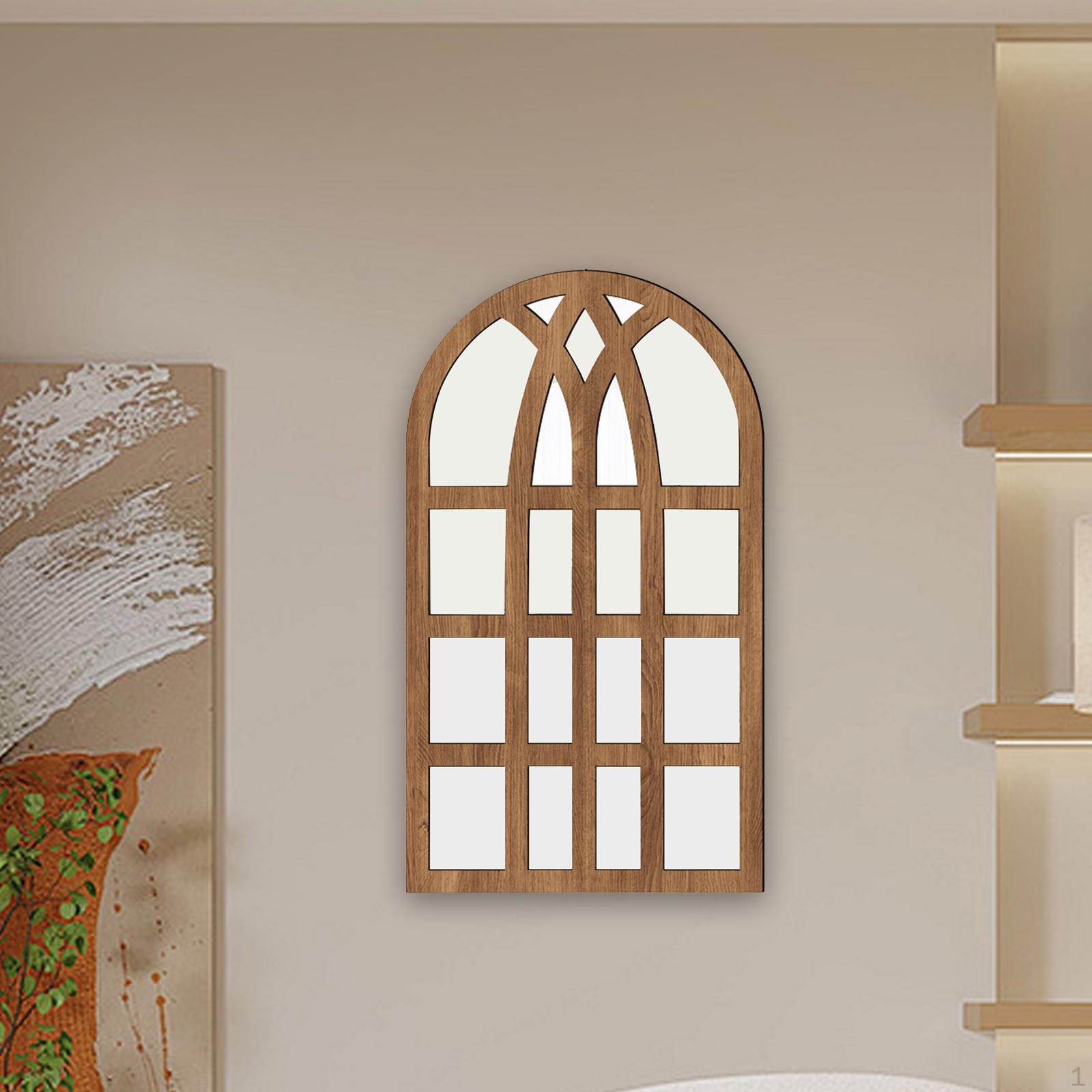 

Арочне віконне скло, дзеркало, арка, стіна фермерського будинку, акриловий декор для дому, встановлений декоративний коричневий
