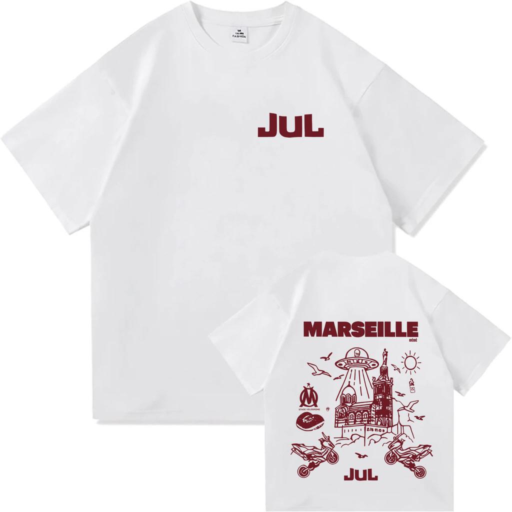 Rapper Jul Album Tour Graphics Oversized T Shirt Unisex Women ONeck Clothing Fashion Hip Hop 90s Tshirt Pop Short Sleeve Tshirts