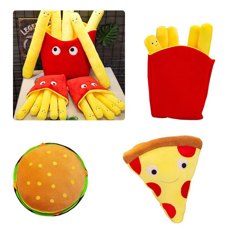 Cute Cartoon Plush French Fries Soft Toys Cuddly Pizza Pillow Cushion Kids Gifts