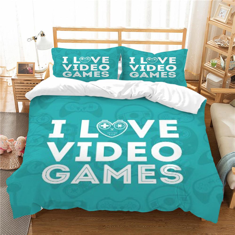 Copriletto Stampa a Tema Gamepad 3D Casa Biancheria da Letto Copripiumino Tessili Poliestere Confortevole Biancheria da Letto per la Casa