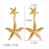 2026 New Stainless Steel Starfish Shell Earrings for Women Beach Vacation Style Luxury Thread Ear Dangle Jewelry Not Fading