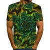 Summer Round Neck 3D Creative Vision Print Top Fashionable Casual Short Sleeved Men's T-shirts