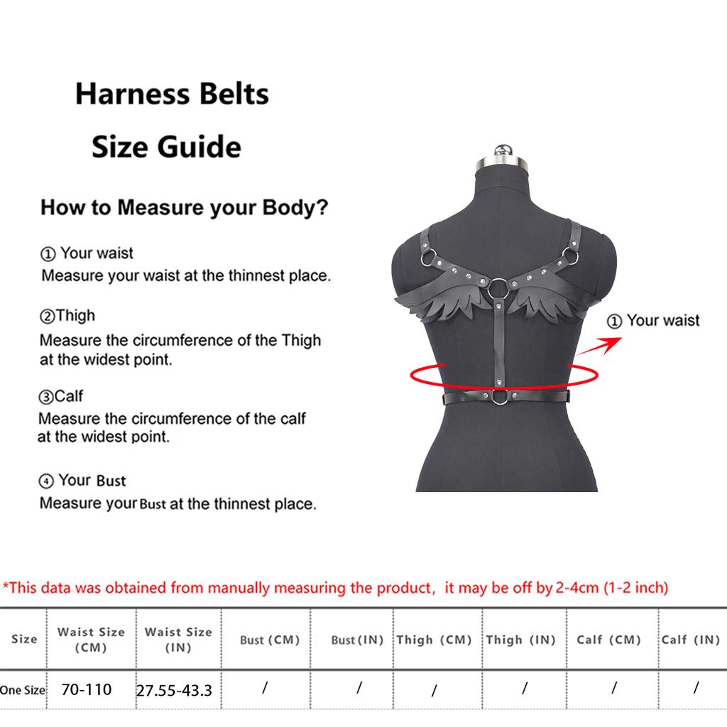 Fashion Body Chain Set: Leather belt paired with cage-style chest harness accessory, perfectly complements carnival outfits