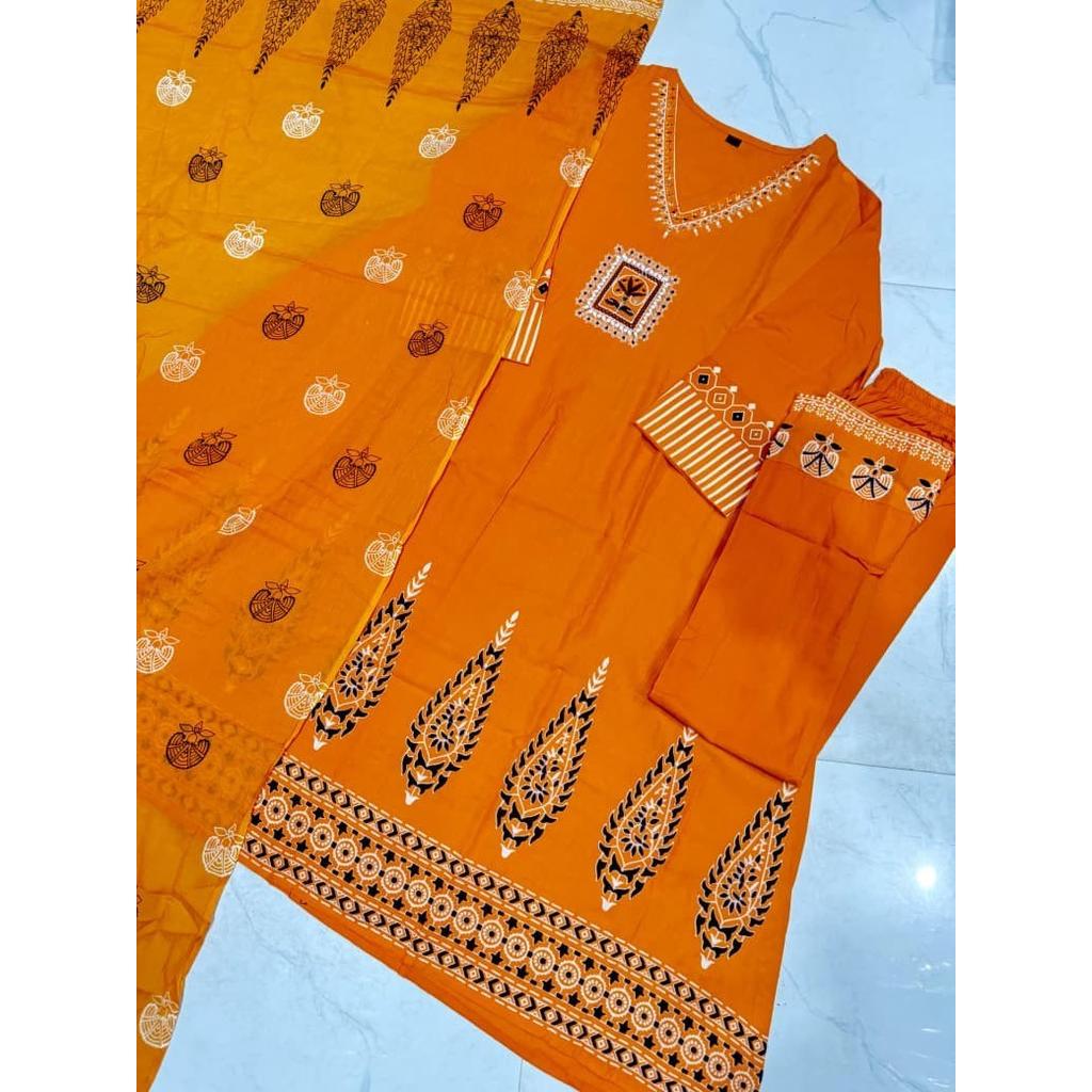 Bollywood Designer Cotton Kurti Pant Dupatta Set Indian Women Ethnic Kurta Set