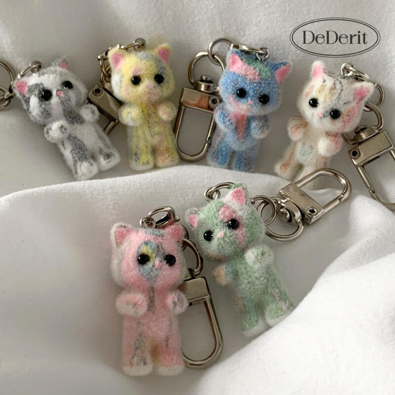 

Милый пушистый мини-котик с мраморным узором, брелок-сумка 01. White Marble Mini Cat Keychain