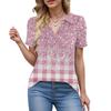 Womens Shirts Summer Business Casual Work Tops Short Sleeve Button Down Collared V Neck Blouse T-Shirt