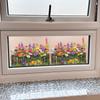 Rural Daisies, Flower Bed Fences, Home Decoration, Glass Doors and Windows, Static Window Stickers