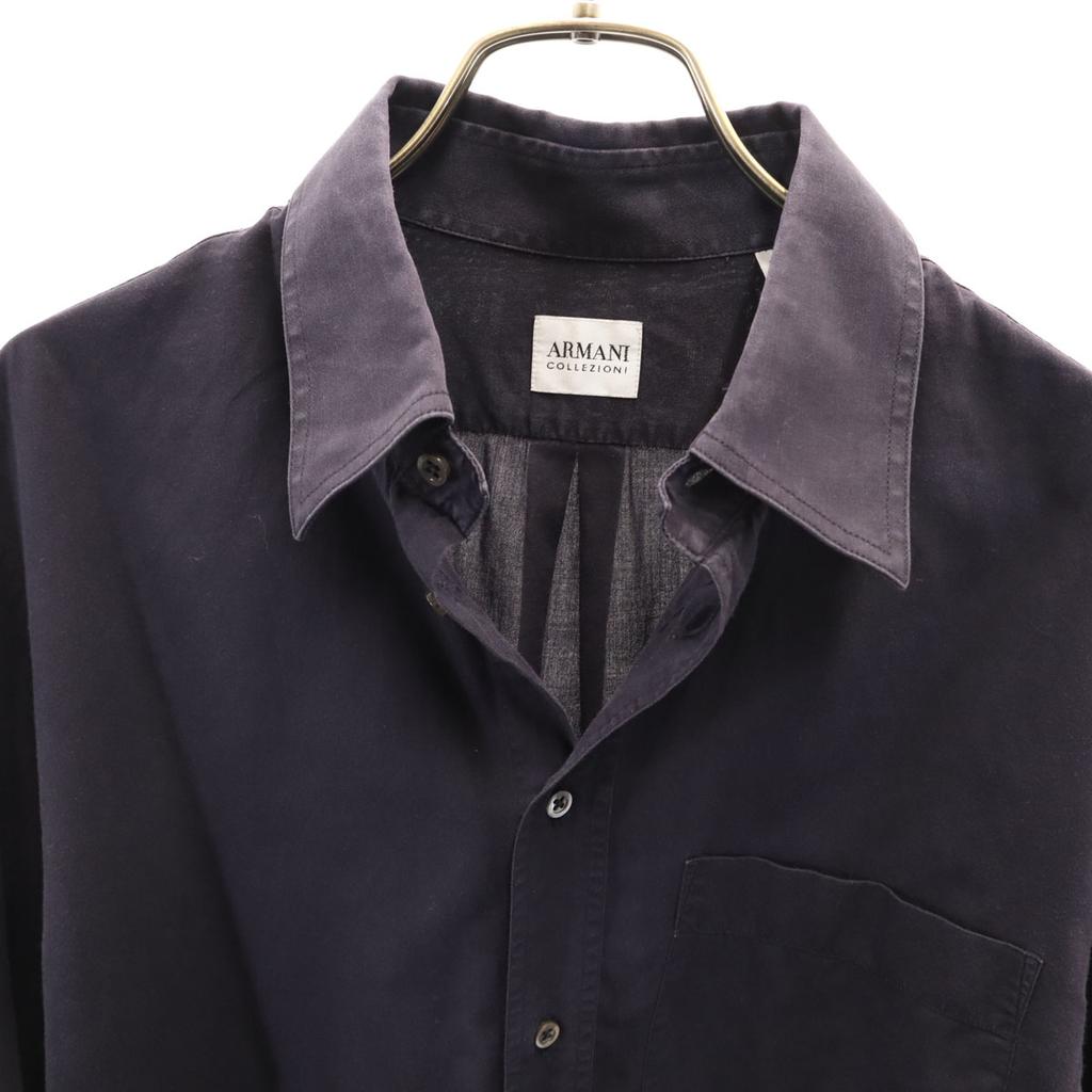 ARMANI COLLEZIONI Long sleeve Cotton shirt 38 Navy Men's Used