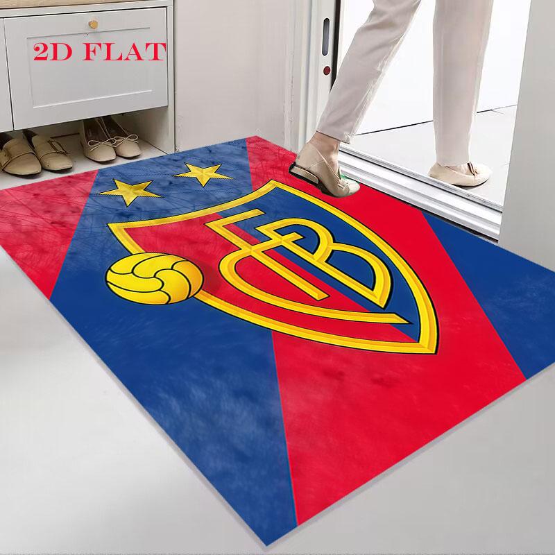 FC Basel 1893 Teppich für Wohnzimmer Schlafzimmer Zuhause Sofadekoration, Rutschfeste Bodenmatte für Kinder
