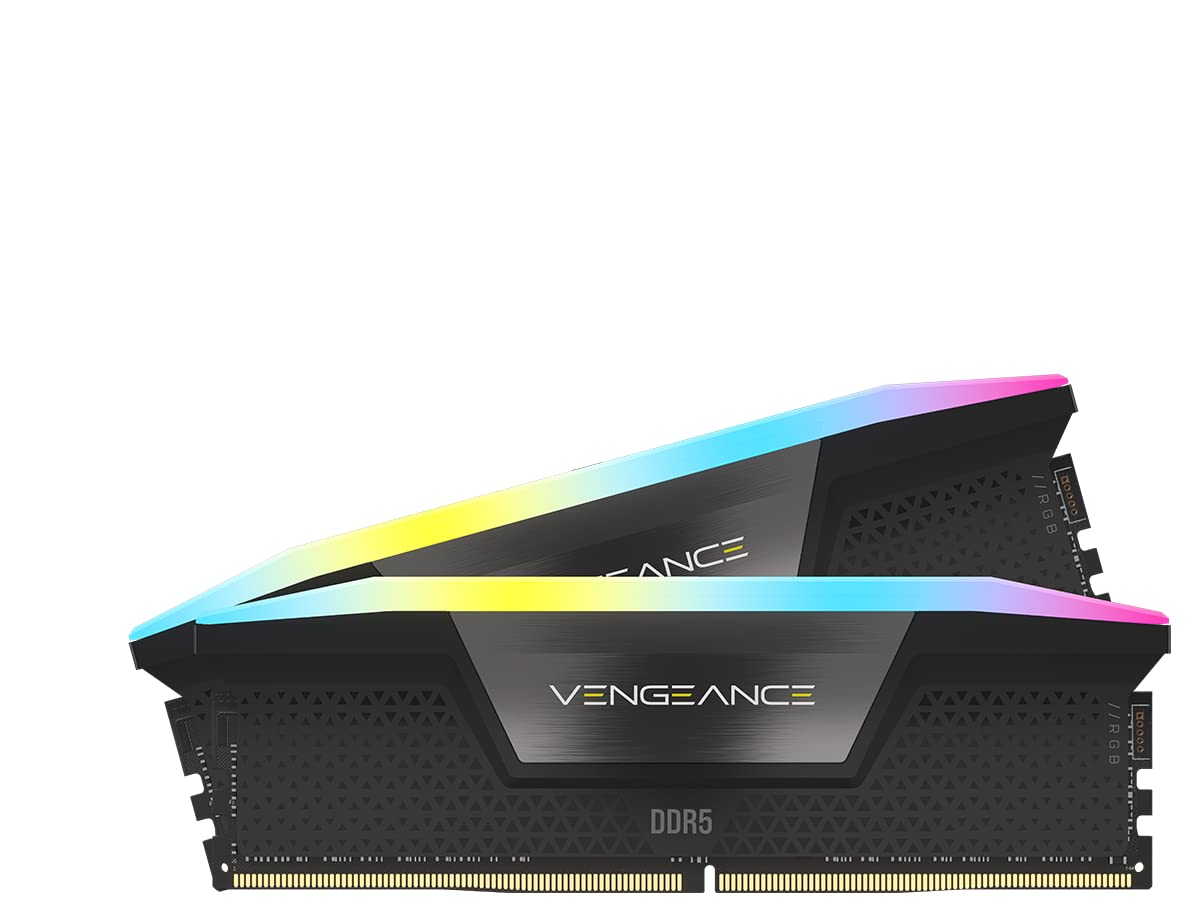 

CORSAIR Desktop PC Memory VENGEANCE RGB DDR5 Series Intel XMP Memory Kit 32GB Black x CMH32GX5M2B6600C38 DDR5-6600MHz (PC5-52800) [16GB 2]
