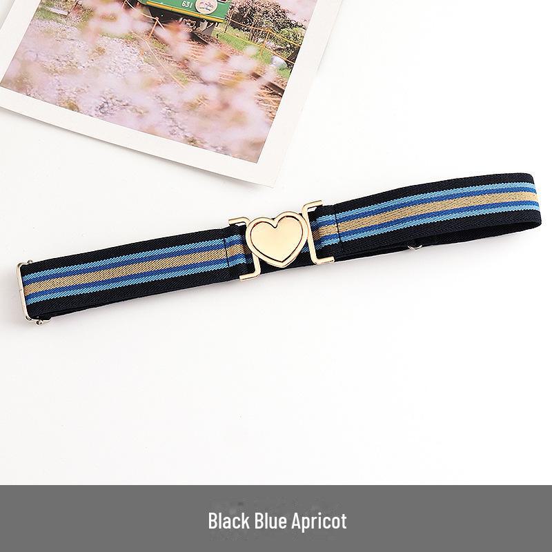 Unisex Adjustable Elastic Braided Canvas Belt with Alloy Buckle