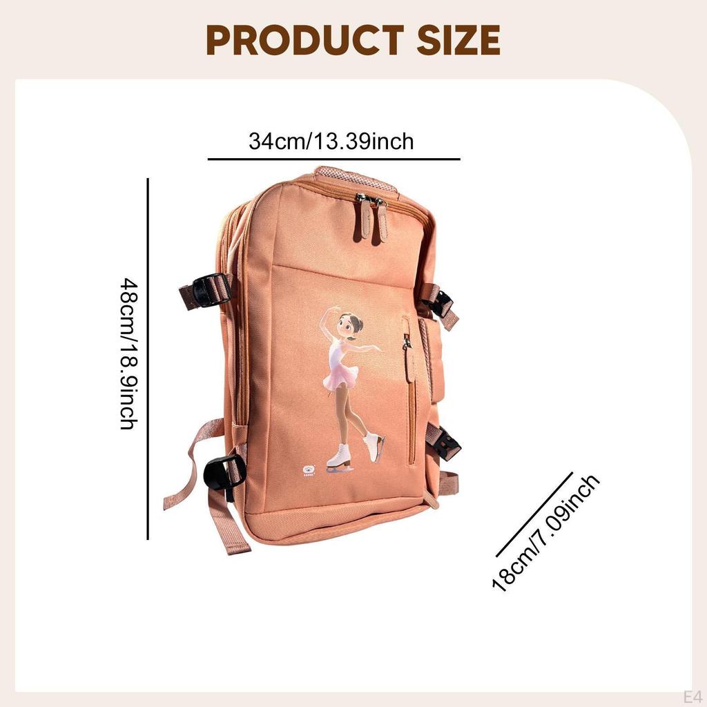 Borsa per Pattini da Ghiaccio Pattinaggio Artistico Grande Capacità Portatile Zaino a Rotelle