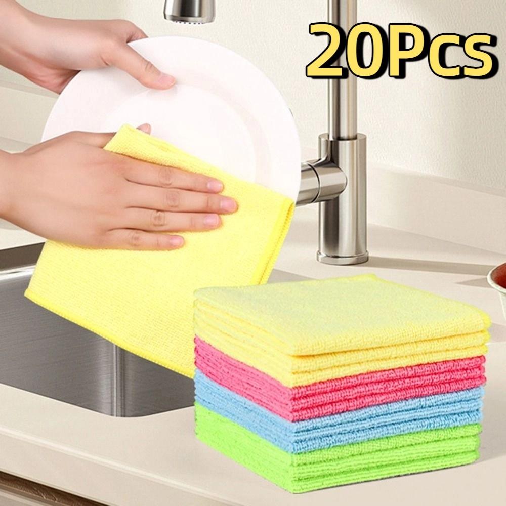 20Pcs Thickened Microfibre Cleaning Cloths 30x30cm Super Absorbent Cloths  House Cleaning