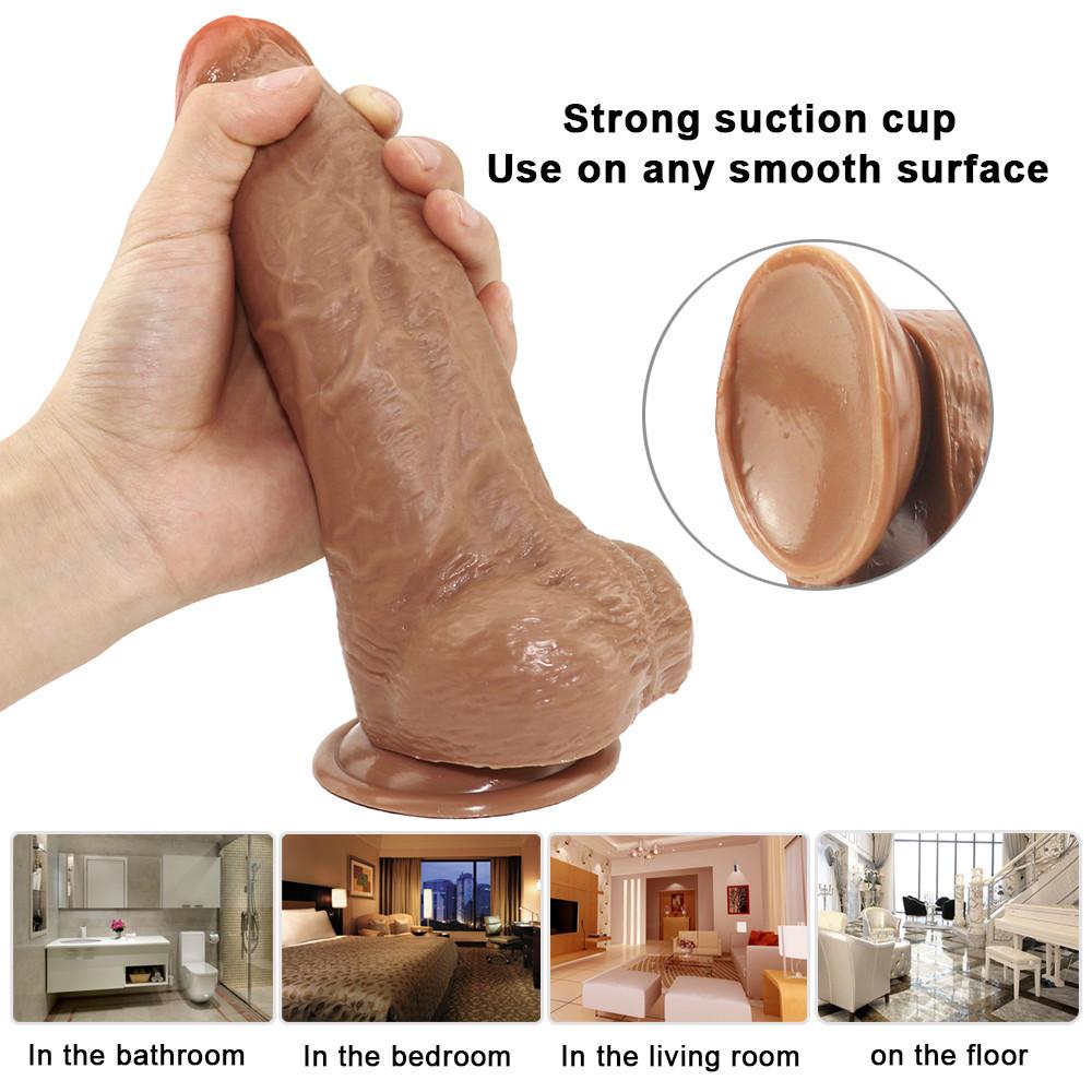 Büyük Yumuşak Yapay Penis Gerçekçi Vantuz Penis Lezbiyen Strapon Faloimitator Dick Büyük Silikon Yapay Penis Kadınlar Için Eşcinsel Samimiyet Seks Oyuncakları