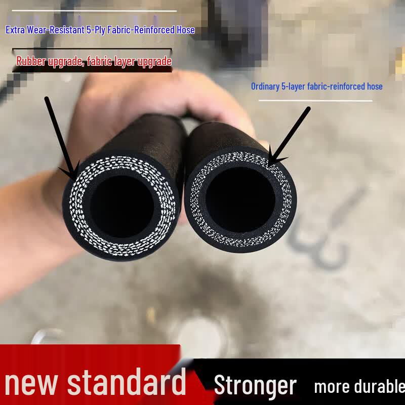 Fabric-Reinforced Black Rubber Water Hose