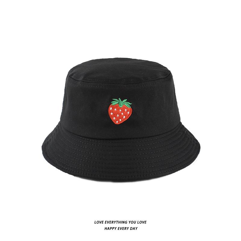Bucket Hats Men And Women Skull Embroidered Fisherman Hat, Single-Sided Black Street Fashion Foldable Sunhat