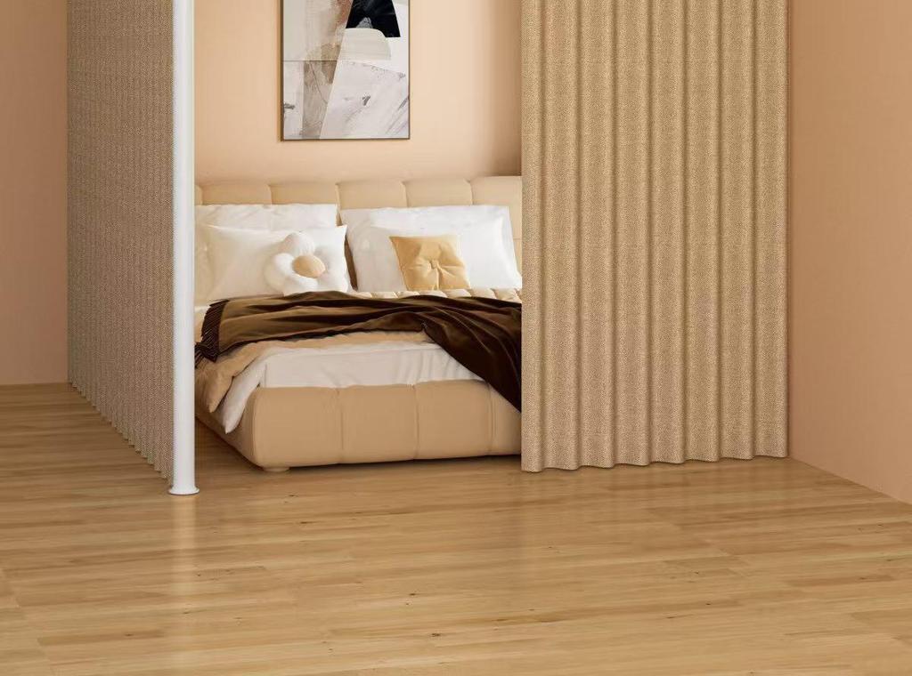 No-Punch Living Room Partition Curtain Divider for Rental Rooms, Dorms, or Salons