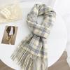 Women S Plaid Scarf Winter Warm Thick Faux Cashmere Versatile Shawl