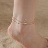 Cazador Animal Cat Dog Paw Anklets for Women Stainless Steel Double Layer Beads Foot Bracelet on the Leg Summer beach Jewelry