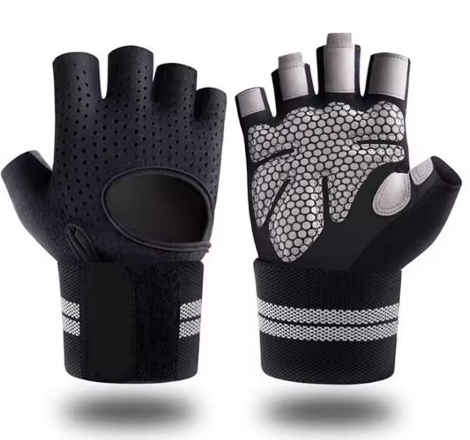 Fitness Workout Gloves Full Palm Protection Wrist Straps Comfortable Neoprene Polyester Unisex Gym Gloves for Weight Lifting Xl чёрный