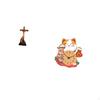 Sacred Jesus Mother Mary Statue Ornament And Cat Wall Clock Non Ticking Silent Decor for Bedroom