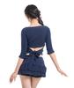 Poeoling Blossom Picot Mini Skirt (Navy)