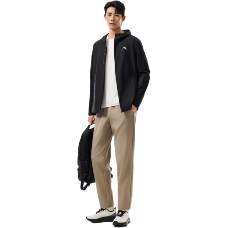 Anta Chaqueta cortavientos versátil con capucha y cremallera de color liso para hombre Chaquetas 952537607-6