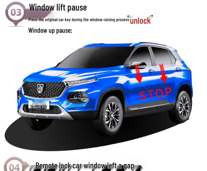 Baojun 510 Automatic One-Touch Window Lifter/Closer for 2017-2021 Models
