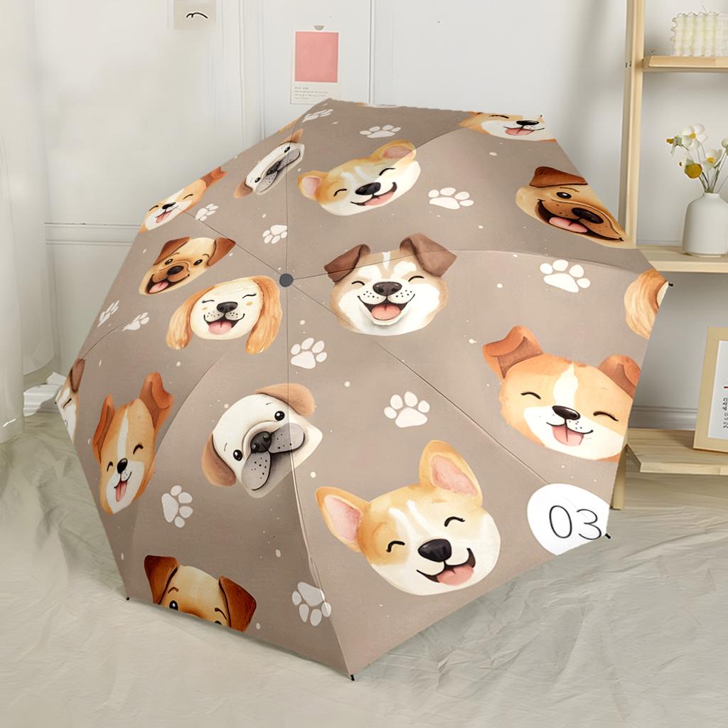 Butterflies And Puppies Garden Automatic Umbrella Retractable Design with 8-Rib Durability Compact Design Travel Essential Vibrant Pattern Umbrella