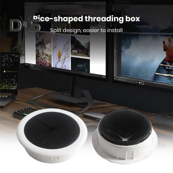 Computer Desk Threading Hole Cover Plate Rice-shaped Round Desk Hole Desktop Opening Wire Buckle Cover Plastic Decorative Cover