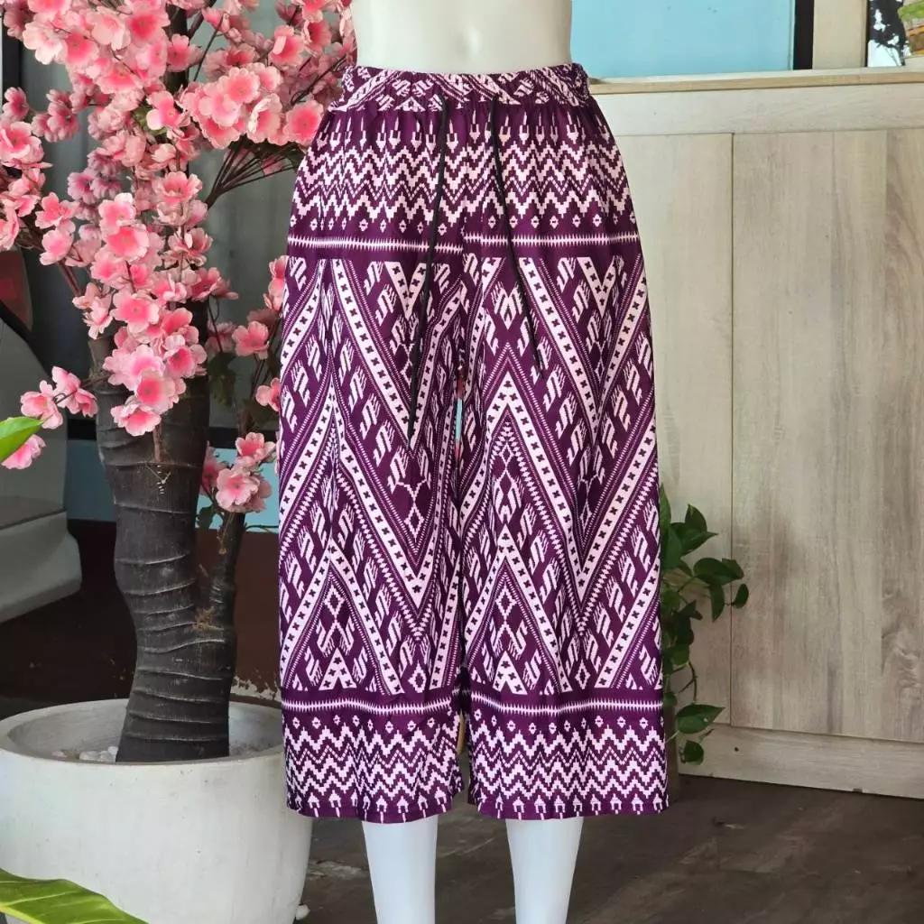 Long Loose Leg Elephant Pants Adjustable Elastic Waistband Strap Women Men Unisex Print Thailand Casual Streetwear Beach Summer Bohemian Retro Vintage