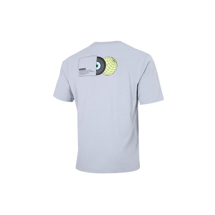 Men s adidas neo Alphabet Pattern Printing Athleisure Casual Sports Round Neck Short Sleeve Light Silver T-Shirt HC9718 L