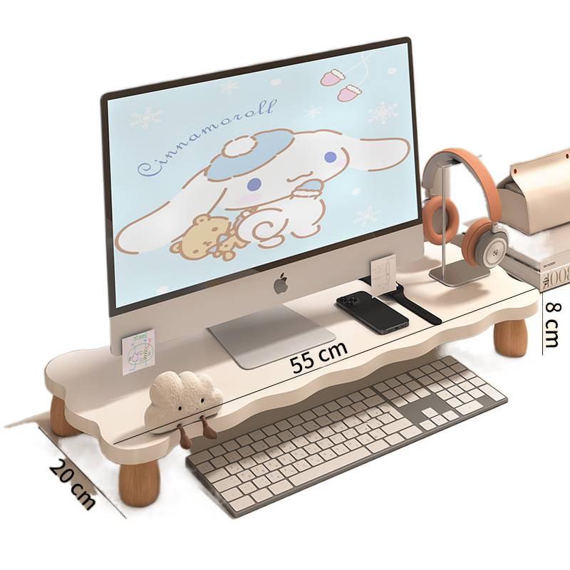 Curved Edge Desktop Monitor Stand and Storage Shelf