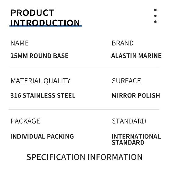 Alastin 30/45/60/90 Degrees 25mm Mount Pipe Stanchion 316 Stainless Steel Boat Handrail Fittings Stanchion Round Base