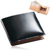 Flying Horse Men's Bifold Wallet, Cordovan Leather, Free Engraving (01.Black)