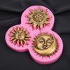 Sun Moon Face Fondant Mold, Silicone Clay Molds, Chocolate Mold for DIY Baking Sugar Craft, Clay Molds for Crafts DIY Air Dry Plaster Polymer Clays