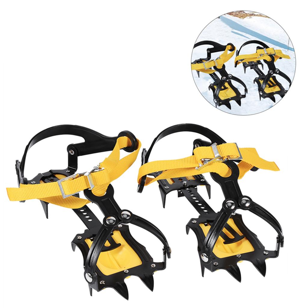 Crampones de Hielo, Crampones, Botas de Escalada Antideslizantes, Tipo Enlace de 10 Dientes, Punta Antideslizante para Senderismo en Terreno Nevado